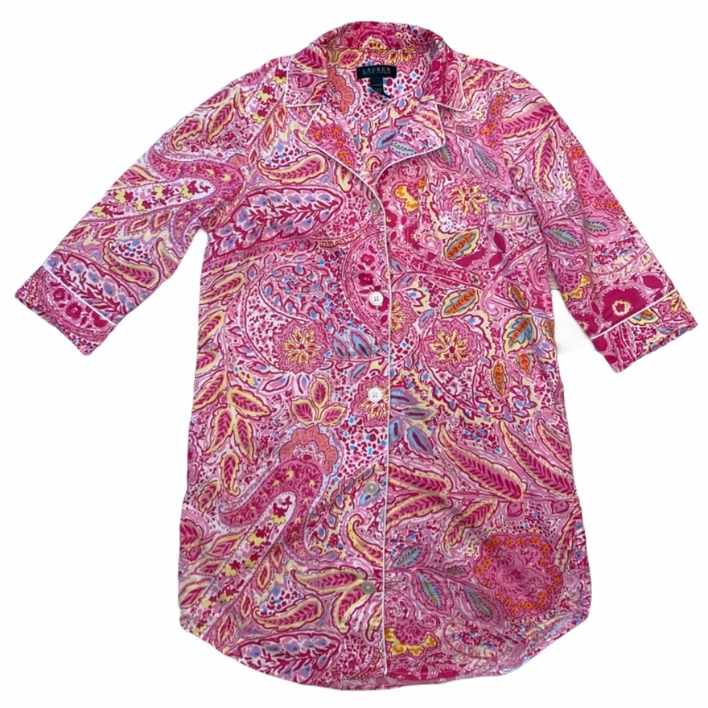Lauren Ralph Lauren Pajama Dress Shirt Small PJs